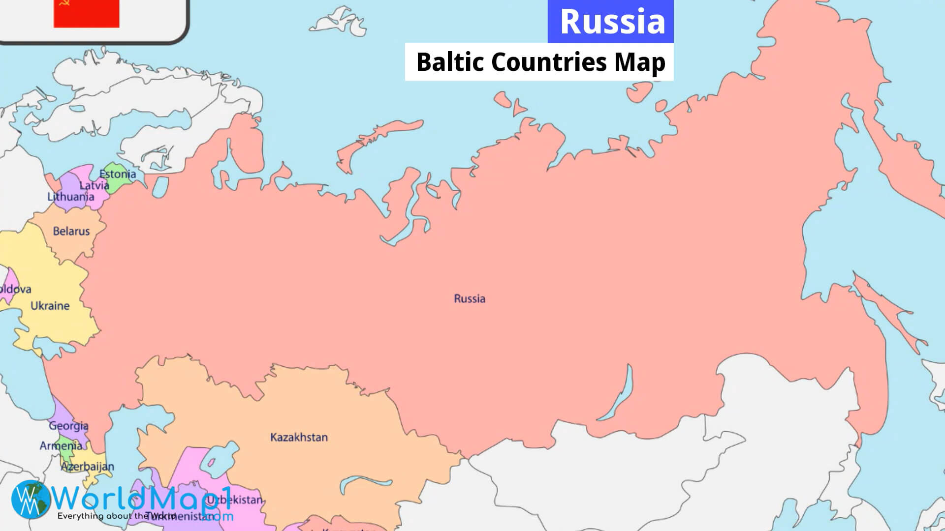 Carte de la Russie et des pays baltes